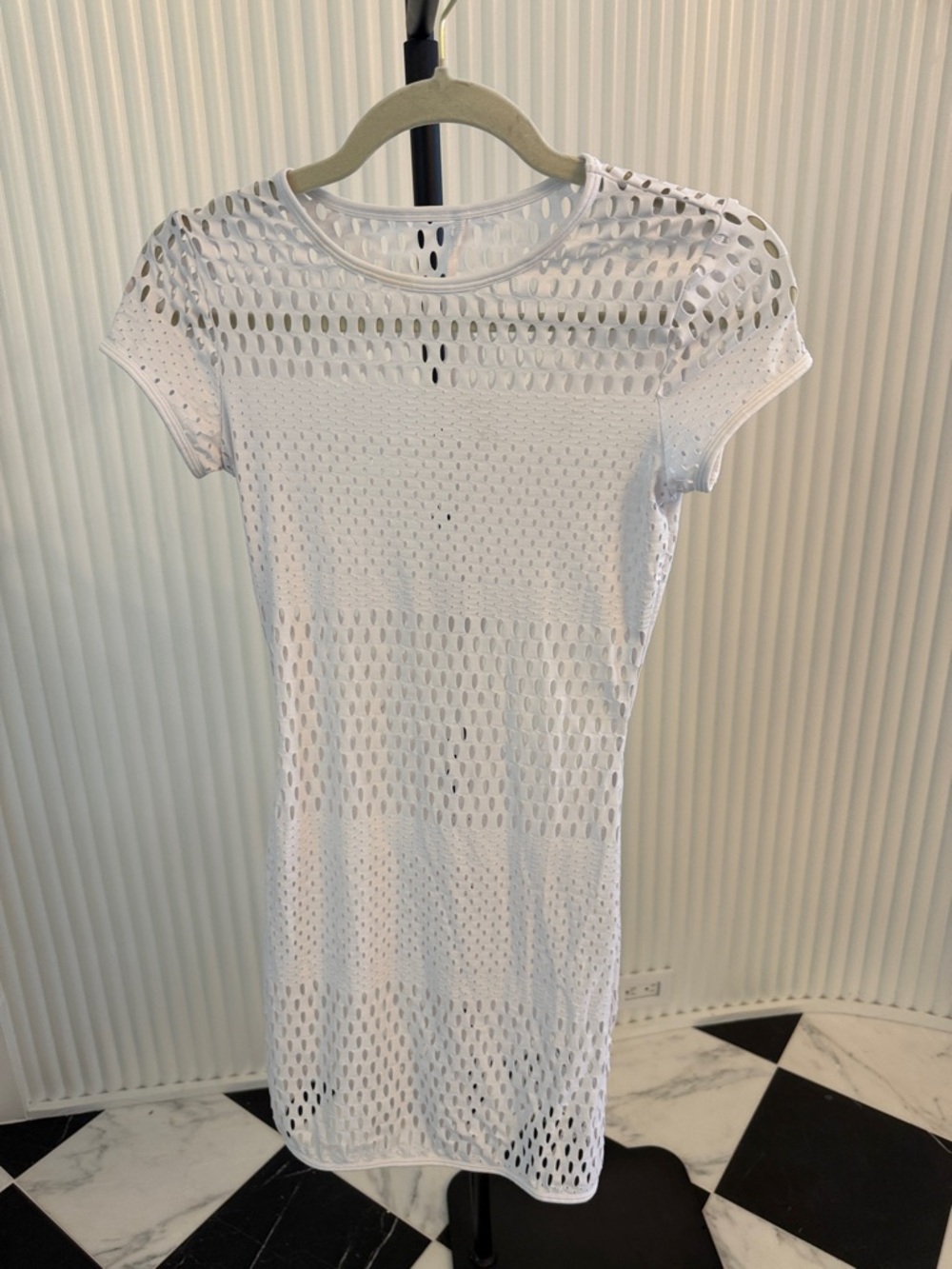 ALO Yoga White Eyelet Mesh Dress and Swim cover up